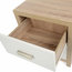 Modern Bedside Table With Oak Finished Frame and 2 White Storage Drawers