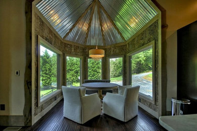 Inspiration for a rustic dining room remodel in Other