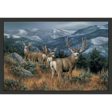 Custom Printed Rugs CPR066 Lastglance Mule Deer Size 18 x 26 in. Doormat Rug