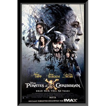 Pirates of the Caribbean: Dead Men Tell No Tales cast signed movie poster