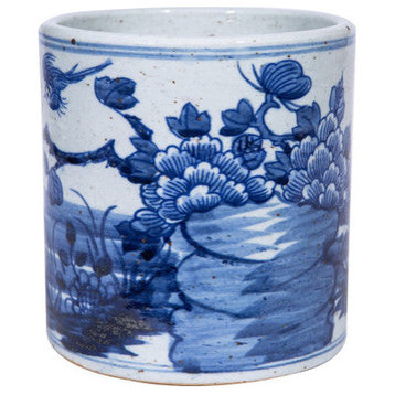 Small Dynasty Orchid Pot Bird Floral Motif