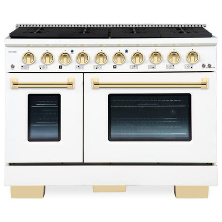 Bold Series 48" Dual Fuel Freestanding Range, White