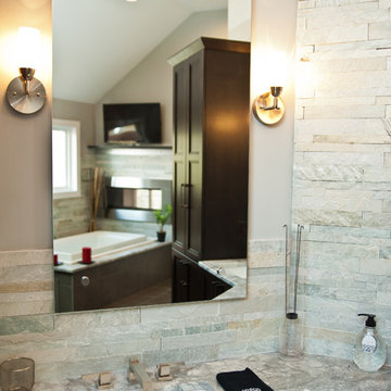 A Spa-styled, contemporary master bathroom
