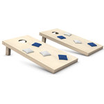 Belknap Hill Trading Post - Cornhole Toss Game Set With Bags, Royal Blue and White Bags - Belknap Hill Trading Post's corn hole boards are built to American Corn hole Association (ACA) specs and are ACA-approved, while our authentic, corn-filled, duck cloth bags are weighted for proper tossing. Foldable board legs make your set easy to store and transport for corn hole to go-go.