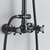 Black Bathroom Rainfall Shower Mixer Faucet Dual Handle Handshower