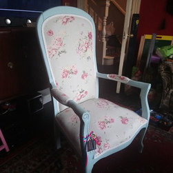 FOR SALE-&pound;175.00 Large vintage duck egg armchair... - Furniture