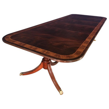 Multi-Banded Mahogany Georgian Dining Table by Leighton Hall