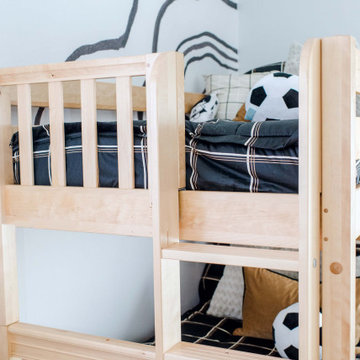 Natural Twin over Full Bunk Bed with Ladder and Trundle