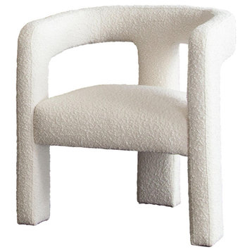 Scout Accent Chair in Ivory Boucle Fabric by Diamond Sofa
