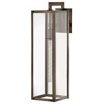 Hinkley Lighting - Max Large Wall Mount Lantern in Burnished Bronze - Simple  clean-cut  yet captivating  Max is an instant classic  perfect for a myriad of indoor and outdoor spaces. Max's simple construction and hand welded aluminum frame in a matte Black or Burnished Bronze finish embodies the modern inspiration behind the design. Surrounded by clear glass panels  it yields architectural simplicity for the touch of contemporary we crave.&nbsp