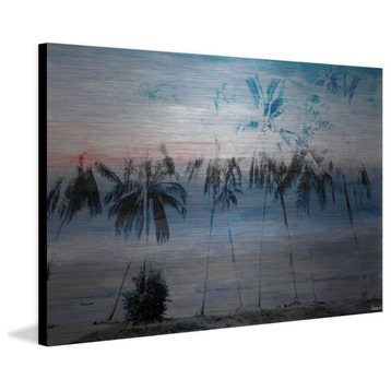 "Blue Palms" Print on Brushed Aluminum, 60"x40"