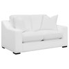 Pemberly Row Upholstered Transitional Fabric Loveseat in White