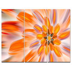 Dance of Fractal Yellow Petals, Multipanel Abstract Wall Art Canvas -  Contemporary - Prints And Posters - by Design Art USA