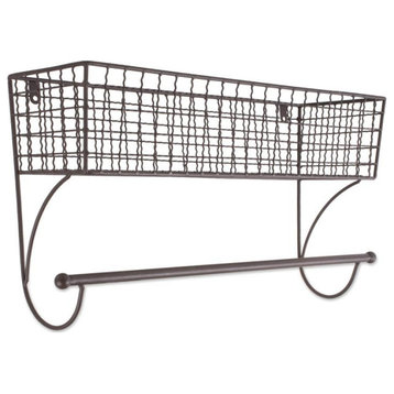 DII 5.5" Modern Style 100 Percent Iron Large Towel Rack in Rustic Bronze Finish