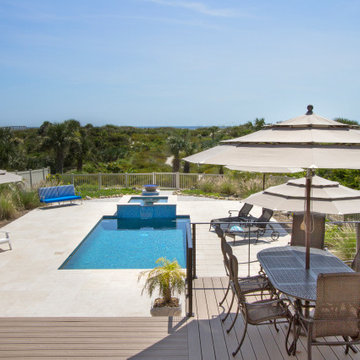Linear Pool with Elevated Spa and Fire Bowl