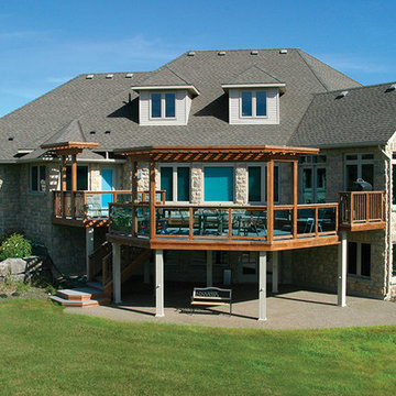 High decks over 6 feet above grade.