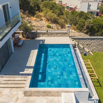 Blue Bead Porcelain Tiles - Bodrum,Mugla Villa