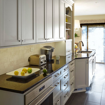 White Kitchen with Decorative Hood in Highland Park