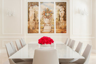 Trendy dining room photo in Miami