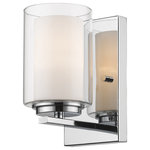 Z-Lite - Z-Lite 426-1S-CH Willow - One Light Wall Sconce - Clean, graceful lines of the arms + glass shades dWillow One Light Wal Chrome Clear/Matte O *UL Approved: YES Energy Star Qualified: n/a ADA Certified: n/a  *Number of Lights: Lamp: 1-*Wattage:100w Medium bulb(s) *Bulb Included:No *Bulb Type:Medium *Finish Type:Chrome