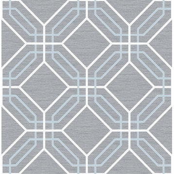 Ascher Blue Self Adhesive Wallpaper, Sample