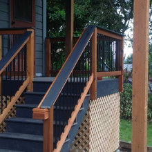 Outdoor wooden staircases