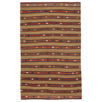 Rug N Carpet - Handwoven Oriental 5' 2'' x 8' 6'' Rustic Kilim Rug