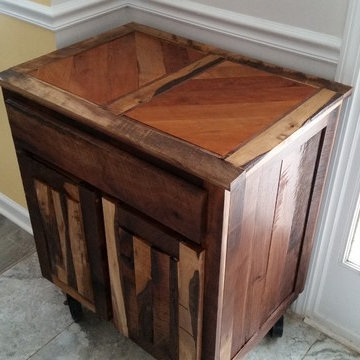 Night stand with industrial casters