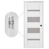 Mirella Bianco Noble with Concealed Hinges, Tempered Frosted Glass, Solid Core, 30" X 80", Left-Hand