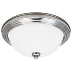 Sea Gull Lighting - Sea Gull Lighting 77063-962 Single Light Close To Ceiling - Large One Light Flush Ceiling Fixture in Brushed NSingle Light Close T Brushed Nickel-Satin *UL Approved: YES Energy Star Qualified: n/a ADA Certified: n/a  *Number of Lights: Lamp: 1-*Wattage:100w 1 Medium 100w bulb(s) *Bulb Included:No *Bulb Type:1 Medium 100w *Finish Type:Brushed Nickel