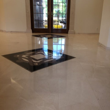 Limestone floor beautifully polished