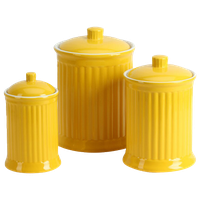 Omniware Simsbury 3 Piece Yellow Ceramic Canister Set