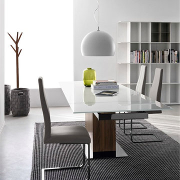 park Glass Extension Table and Juliet Chairs
