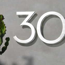 Modern Neutra House Numbers 8" Backlit LED Illumination by Luxello - House Numbers