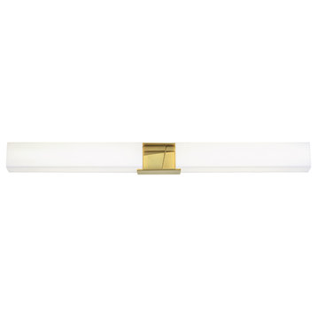 U Linear 36 2-Light Modern Sconce, 3.5x2.50", Brushed Brass
