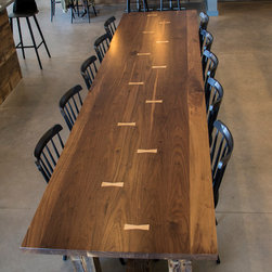 Walnut and Hemlock Dining Table - Table Tops And Bases