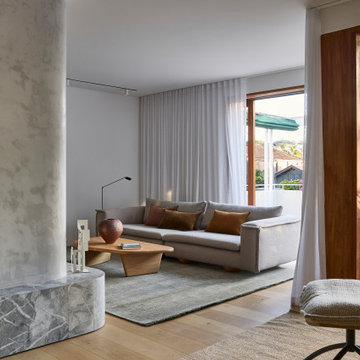 Family Lounge with Fireplace and Balcony Access