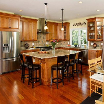Large Kitchen Addition Opens to Patio for Enhanced Family Living