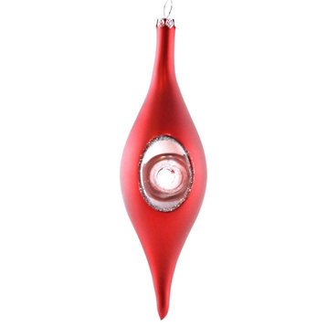 Holiday Ornament Molded Finial Ornament Glass Reflector 4040944 Red