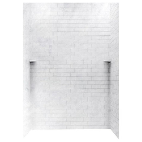 Swan 36x62x96 Solid Surface Shower Wall Kit, Ice