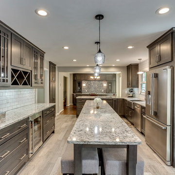 Transitional Style Grey Kitchen Design by Reico Kitchen & Bath