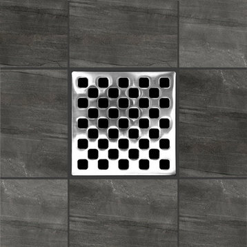 Shower Drain Grates, Decorative Stainless Steel - Milano, Polished Chrome