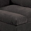 Luna 33" Modular 1 Arm Corner Chair, Triple Plush Cushion Seat Dark Gray