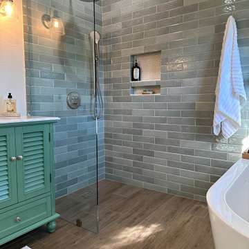 Smaller Primary Bath becomes Luxurious Spa Retreat
