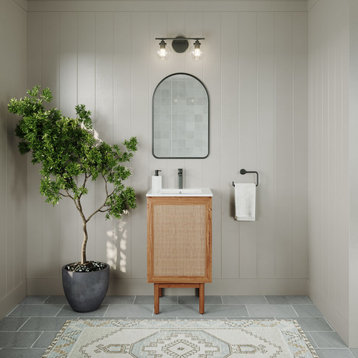 Hanalei Bathroom Vanity, Oak, 18", Single Sink, Freestanding