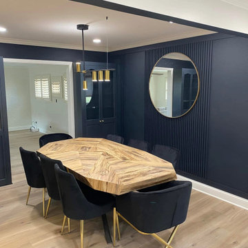 Modern Dining Room with Hardwood Flooring & Trim Work