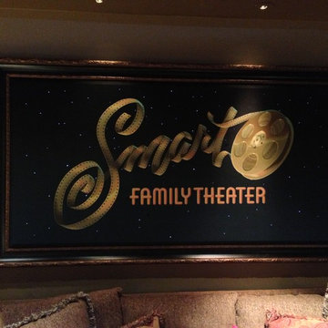 Custom acoustic panel with personalized artwork and fiber optic stars