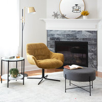 Lumisource Metric Floor Lamp, Black and Antique Brass