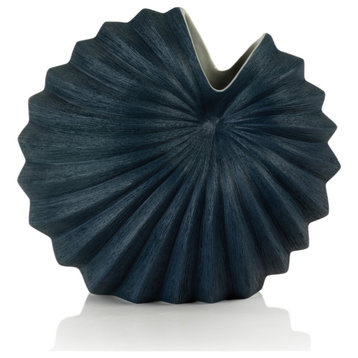 Blue Water Shell Porcelain Vase