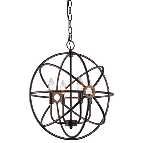 Ironclad Industrial-Style 4 Light Rubbed Bronze Ceiling Pendant